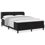 Lit à ressorts vidaXL avec matelas Noir 140x190 cm Velours