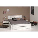 Lit adulte contemporain blanc 140 x 190 cm