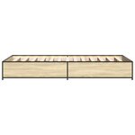 vidaXL Cadre de lit chêne sonoma 90x190 cm bois d'ingénierie et métal