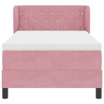 Lit à ressort avec matelas vidaXL Rose 90x190 cm Velours