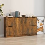 vidaXL Buffets 3 Pièces Chêne fumé Bois d'ingénierie