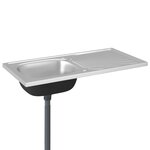 vidaXL Jeu d'évier de cuisine et égouttoir argenté 1000x500x155mm inox