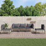 vidaXL Salon de jardin 5 Pièces avec coussins anthracite résine tressée