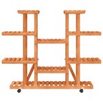 vidaXL Support à fleurs avec roues 110x25x115 cm bois massif de sapin