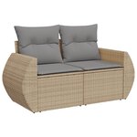 vidaXL Salon de jardin 11 Pièces avec coussins beige résine tressée