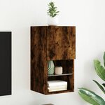 vidaXL Meuble TV avec lumières LED chêne fumé 30 5x30x60 cm