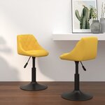 Vidaxl chaises pivotantes à dîner 2 pcs jaune moutarde velours