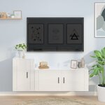 vidaXL Ensemble de meubles TV 2 Pièces blanc brillant bois d'ingénierie