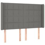 vidaXL Sommier à lattes de lit matelas LED Gris foncé 140x200 cm Tissu