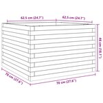 vidaXL Jardinière blanc 70x70x46 cm bois de pin massif
