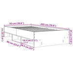 vidaXL Cadre de lit sans matelas chêne marron 90x200cm bois ingénierie