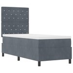 vidaXL Lit à ressort avec matelas et LED Gris foncé 80x200 cm Velours