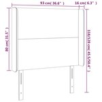 vidaXL Tête de lit à LED Crème 93x16x118/128 cm Tissu
