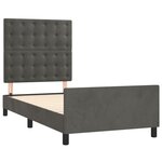 vidaXL Cadre de lit avec tête de lit Gris foncé 80x200 cm Velours