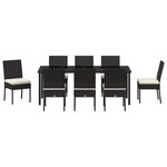 vidaXL Ensemble de Salle à Manger de Jardin 9 Pièces Noir Poly Rattan