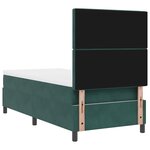 Lit avec sommier à ressorts et matelas vidaXL Vert foncé 100x200 cm Velours