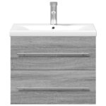 vidaXL Armoire lavabo de salle de bain avec bassin intégré sonoma gris