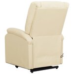 vidaXL Fauteuil de massage Crème Similicuir