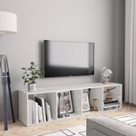 vidaXL Bibliothèque/Meuble TV Blanc brillant 143x30x36 cm