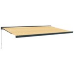 vidaXL Auvent rétractable jaune et blanc 5x3 m tissu et aluminium