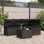 vidaXL Ensemble de 5 pièces de canapés de jardin avec coussins beige poly rattan