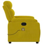 vidaXL Fauteuil de massage inclinable jaune velours
