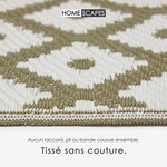Tapis extérieur terrasse réversible - Tapis de jardin imperméable et résistant UV - May - Gris - 75x200 cm - HOMESCAPES