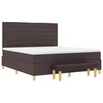 Lit à ressorts vidaXL avec matelas et banc marron foncé 180x200 cm en tissu
