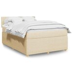 vidaXL Sommier à lattes de lit avec matelas Crème 160x200 cm Tissu