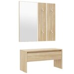 vidaXL Ensemble de meubles de couloir Chêne sonoma Bois d'ingénierie