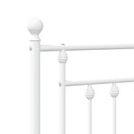 vidaXL Cadre de lit métal avec tête de lit/pied de lit blanc 140x200cm