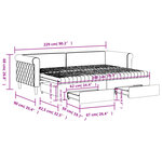 vidaXL Lit de jour avec gigogne et tiroirs rose 80x200 cm velours