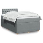 vidaXL Sommier à lattes de lit avec matelas Gris clair 120x200cm Tissu