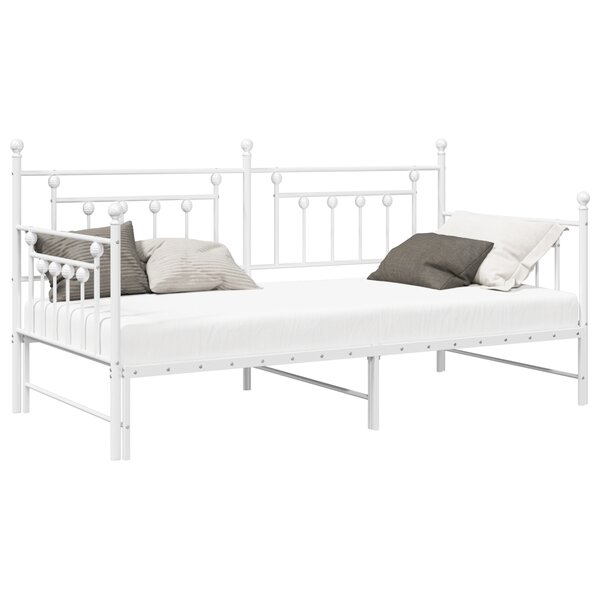 vidaXL Lit de jour avec lit gigogne Blanc 100x190 cm Acier