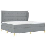 Lit à ressorts vidaXL avec matelas en gris clair  200x200 cm  tissu