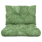 vidaXL Coussins de palette lot de 2 motif de feuilles tissu Oxford