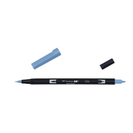 Feutre dessin double pointe abt dual brush pen 526 bleu véritable tombow