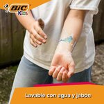 Pack de tatouages temporaires Bic Kids (3 tampons + 3 marqueurs + 10 pochoirs) - Encre testée dermatologiquement et sans parfum - Couleurs assorties