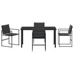 vidaXL Ensemble de salle à manger de jardin 5 pièces avec coussins Noir Textilène et Acier