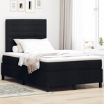 vidaXL Lit box spring avec matelas noir 120x200 cm en tissu