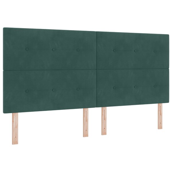 vidaXL Tête de lit tuftée en velours vert foncé 200 cm