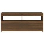 vidaXL Meuble TV avec lumières LED Chêne marron 90x35x40 cm