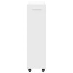 vidaXL Armoire avec roues blanc 60x22x79 cm bois d'ingénierie