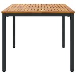 Table de jardin vidaXL 150x90x75 cm en bois d'acacia massif et métal