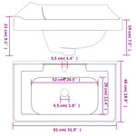 vidaXL Évier de salle de bain blanc 81x48x23cm rectangulaire céramique