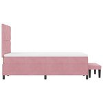 vidaXL Lit Box Spring avec Matelas & Banc Rose 120x200 cm Velours