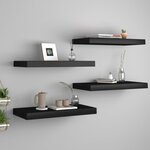 vidaXL Étagères murales flottantes 4 Pièces noir 50x23x3 8 cm MDF