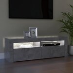 vidaXL Meuble TV avec lumières LED gris béton 120x35x40 cm