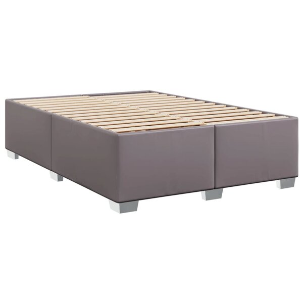 vidaXL Cadre de lit Gris 140x190 cm Similicuir