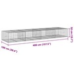 vidaXL Panier gabion avec couvercle 400x100x50 cm fer galvanisé